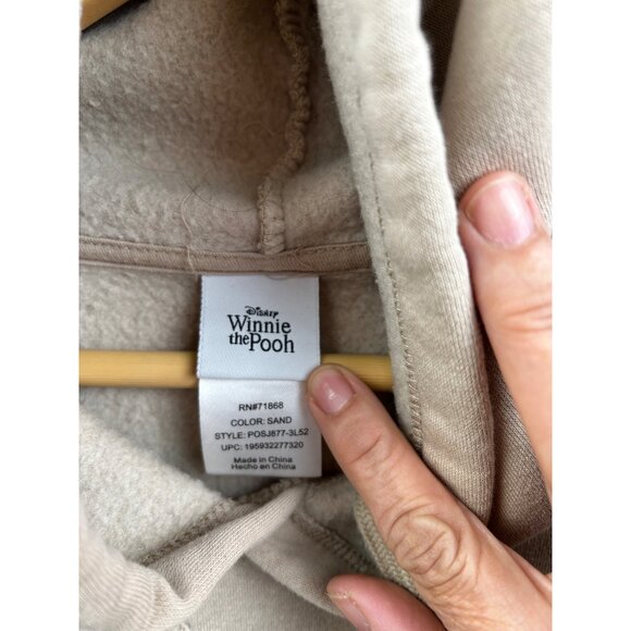 Disney Winnie the Pooh Hoodie Unisex XXL Sand Embroidered Graphic Pullover Y2K - Picture 4 of 9